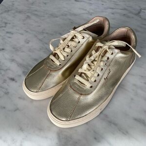 George Esquivel Weekender Gold Leather Women’s Sneakers